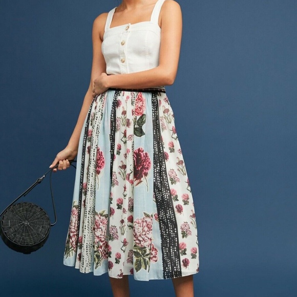 Anthropologie Dresses & Skirts - Anthropologie  Verb by Pallavi Singhee Condorcet Floral Skirt 14 NWT